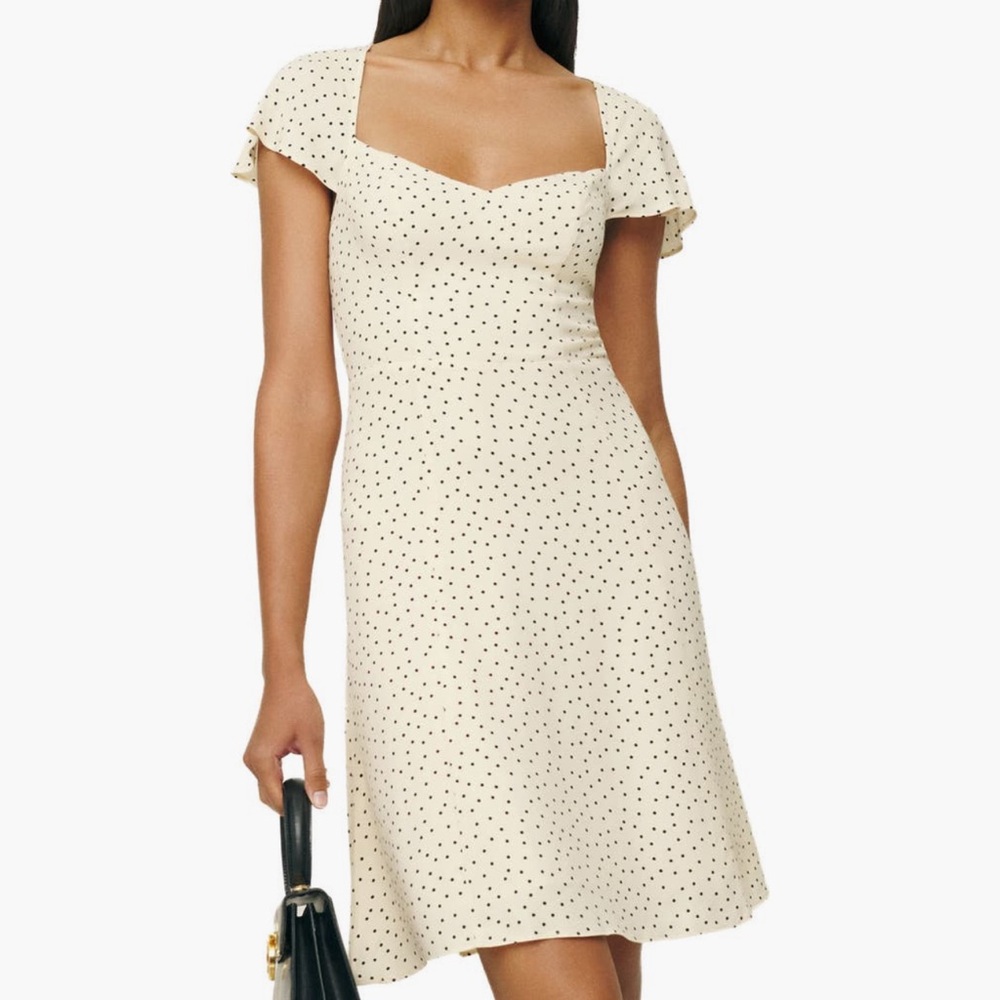 Reformation Polka Dot Cap Sleeve Dress
